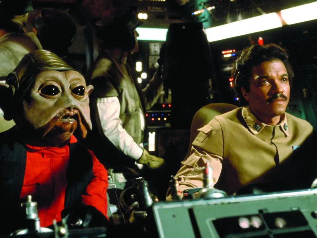 Nien Nunb et Lando Calrissian dans le Faucon Millenium