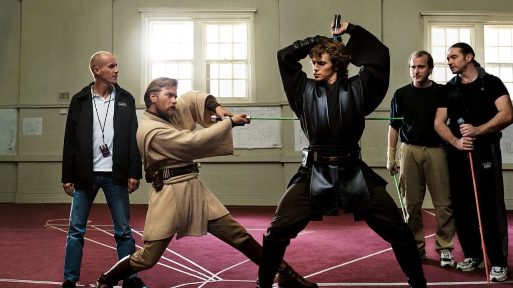 Nick Gillard supervise le duel entre Anakin et Obi-Wan dans l'Episode III